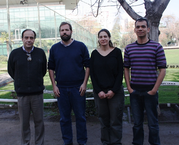 Pablo Dartnell, investigador del CIAE; David Landy, profesor del Departamento de Ciencias Sicológicas y del Cerebro de Indiana University; Arava Kallai, investigadora del Departamento de Sicología de Ben-Gurion University of the Negev; y David Gómez, investigador del CIAE.