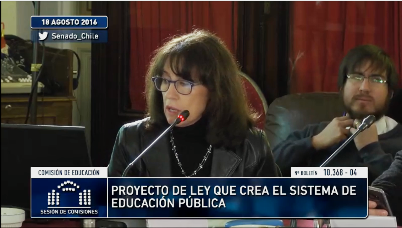 Alejandra Mizala, directora del CIAE, en el Senado.