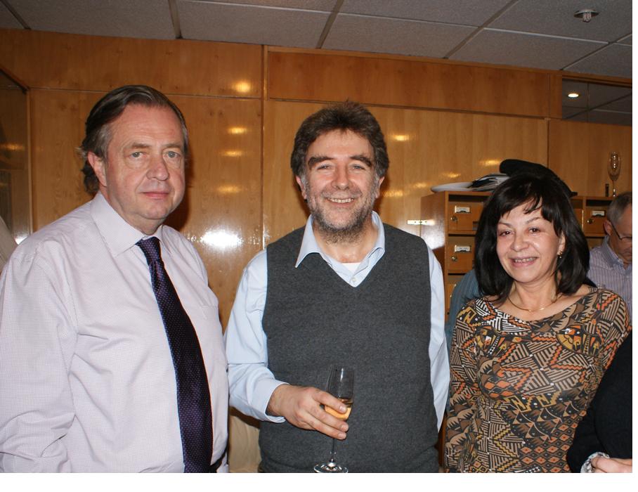 Rafael Correa, director del CIAE; Patricio Felmer y M. Leonor Varas, investigadores CMM y CIAE.